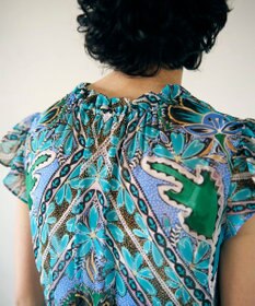 GRACE CONTINENTAL シフォンプリントティアードワンピース