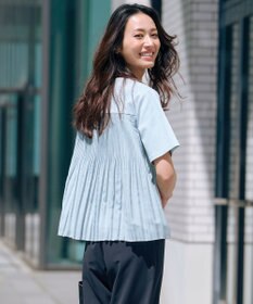 J.PRESS LADIES L 【洗える】コットンスムース バック プリーツ カットソー