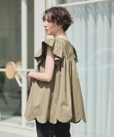 #Newans 【イージーケア】スカラップヘムチュニックブラウス