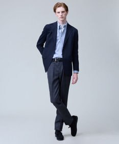 J.PRESS MEN 【ストレッチ / 洗える】トリートメントウールシェードブルーチェック スラックス