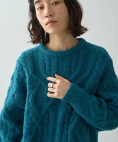 AMERICAN HOLIC ローゲージアラン柄ニットプルオーバー