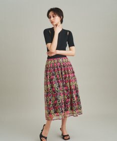 極美品✨グレースコンチネンタル 現行 リーフフラワー刺繍スカート マルチフラワー刺繍スカート / GRACE CONTINENTAL | GRACE