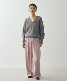 AMERICAN HOLIC ラメ入りＶネック片畦ニットプルオーバー