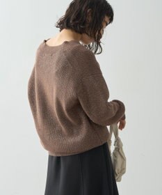 AMERICAN HOLIC ラメ入りＶネック片畦ニットプルオーバー