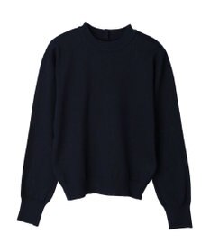 earth music&ecology バックボタンクルーネックニットプルオーバー