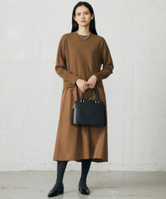 自由区 【カタログ掲載】ウールミラノ異素材 ワンピース