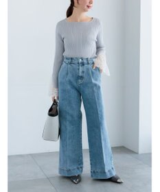 Te chichi レースカフスリブニット