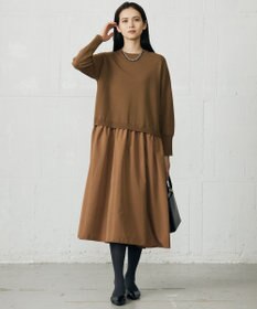 自由区 【カタログ掲載】ウールミラノ異素材 ワンピース