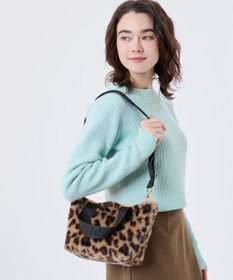 LeSportsac FUR E/W TOTE/レオパードフラッフィーファー