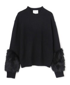 BEIGE， 【洗える・VERY NaVY12月号掲載】CHESTER / フェイクファークルーネックニット