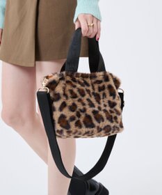 LeSportsac FUR E/W TOTE/レオパードフラッフィーファー