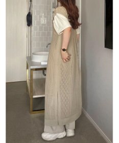 Green Parks 前後２Ｗａｙ　透かし柄ニットワンピース