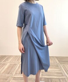 自由区 【洗える】リラックスジャージー クルーネックワンピース