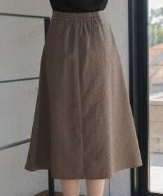 Tiaclasse 【洗える】ふくれジャガードタックフレアスカート