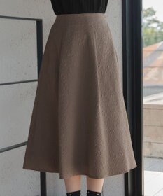 Tiaclasse 【洗える】ふくれジャガードタックフレアスカート