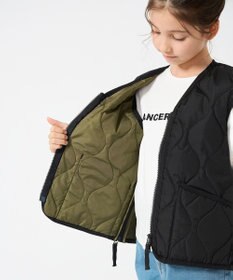 UNFILO 【120-150cm】TAION ミリタリーZIP Vネックダウンベスト(UNISEX)