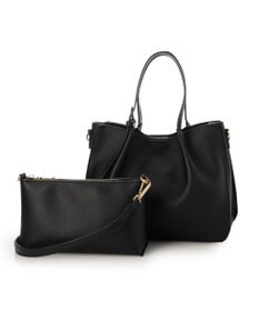 UNBILLION カシュカシュ cachecache / フェイクレザーショルダーバッグ付スクエアトート