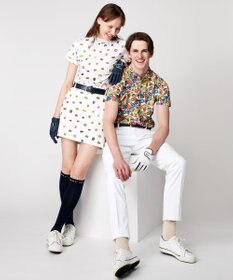 23区GOLF 【WOMEN】【吸水速乾・UVケア】ステッカープリント モックネックシャツ