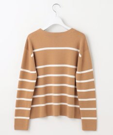 自由区 L コットンウールハイゲージボーダー ニット