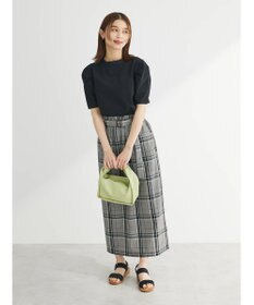 Green Parks 綿麻混バックルベルト付タイトスカート