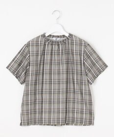 J.PRESS LADIES 【洗える】シアーストライプ＆チェック ブラウスライク カットソー