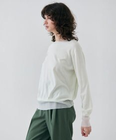 BEIGE， 【洗える】JULIE / シルク混クルーネックシアートップス