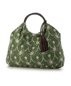 UNBILLION カシュカシュ cachecache / 花刺繍メッシュハンドルトートバッグ