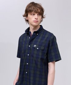 J.PRESS MEN 【Aero Weave】クールマックスサッカー チェック シャツ / B.D.