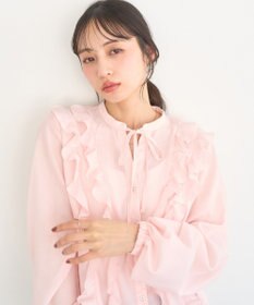 earth music&ecology フリルリボンブラウス