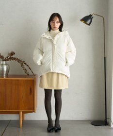 earth music&ecology フーディーパファーブルゾン