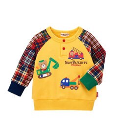 MIKI HOUSE HOT BISCUITS 【80-120cm】 働く車　ラグラン トレーナー