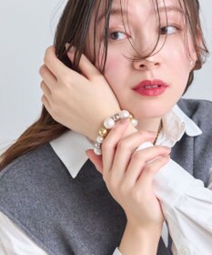 Phoebe コンビメタルボールゴムブレスレット