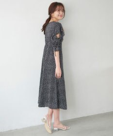 Feroux 【洗える】ショルダーオープンドット ワンピース