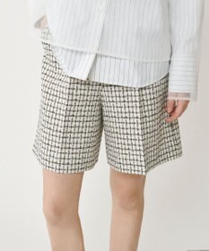 GRACE CONTINENTAL チェックツイードハーフパンツ