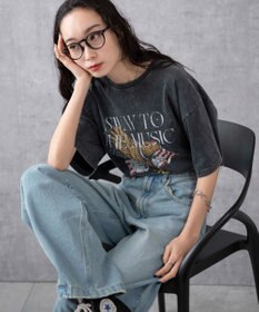 WEGO 【綿100%】ヴィンテージウォッシュグラフィックTシャツ
