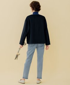 自由区 【WEB限定】ブラッシュドビーバー ショート丈ノーカラーコート