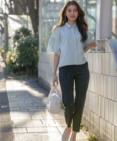 ANY SIS 【ストレッチ・接触冷感・撥水・UVカット・洗える】エアリーストレッチ テーパードパンツ