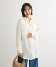 Green Parks ・ＳＵＧＡＲ　ＳＰＯＯＮ　サテンオーバーシャツチュニック