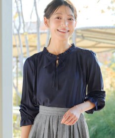 Tiaclasse フリルリボンブラウス