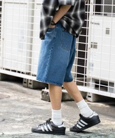 WEGO 【ウエストゴム/手洗い可】デニムバギーショーツ