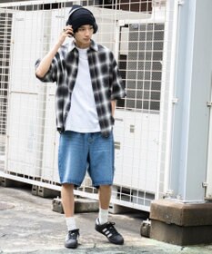 WEGO 【ウエストゴム/手洗い可】デニムバギーショーツ