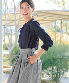 Tiaclasse フリルリボンブラウス