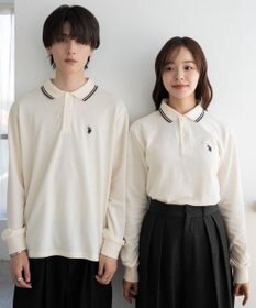 WEGO 【25年秋冬新作/ユニセックスITEM/SMLサイズ展開】別注USPOLOラインポロシャツ（長袖）