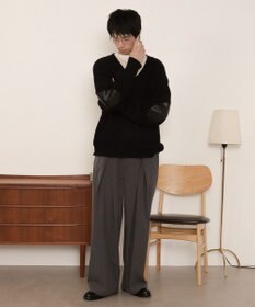 WEGO エルボーパッチVネックプルオーバー