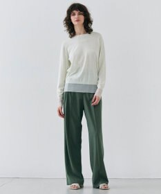 BEIGE， 【洗える】JULIE / シルク混クルーネックシアートップス