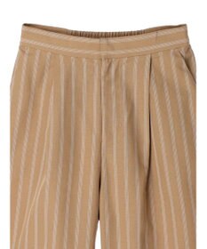 Green Parks 綿麻混タックストレートワイドパンツ