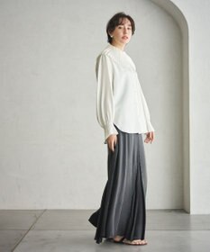 #Newans 【シワになりにくい/洗濯機可能】プリーツカラーブラウス