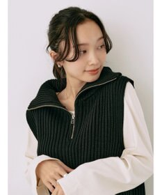 earth music&ecology ハーフジップニットベスト