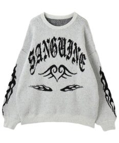 WEGO モチーフグラフィックフラッフィーニットプルオーバー