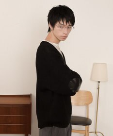 WEGO エルボーパッチVネックプルオーバー